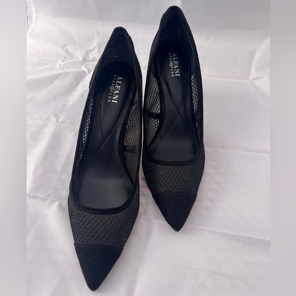 Alfani Black Mesh Pointed-Toe Heels